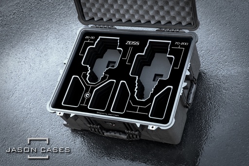 [ZE288070200BK] Jason Cases Zeiss 28-80mm and 70-200mm CZ.2 Lens Case (BLACK overlay)