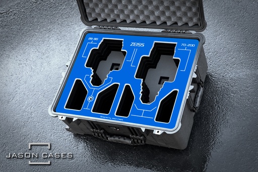 [ZE288070200BU] Jason Cases Zeiss 28-80mm and 70-200mm CZ.2 Lens Case (BLUE overlay)
