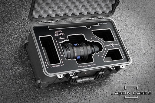 [ZE2880BK] Jason Cases Zeiss 28-80mm CZ.2 Lens Case with Black overlay